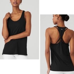 ALO Yoga Black Don't Get It Twisted Tank